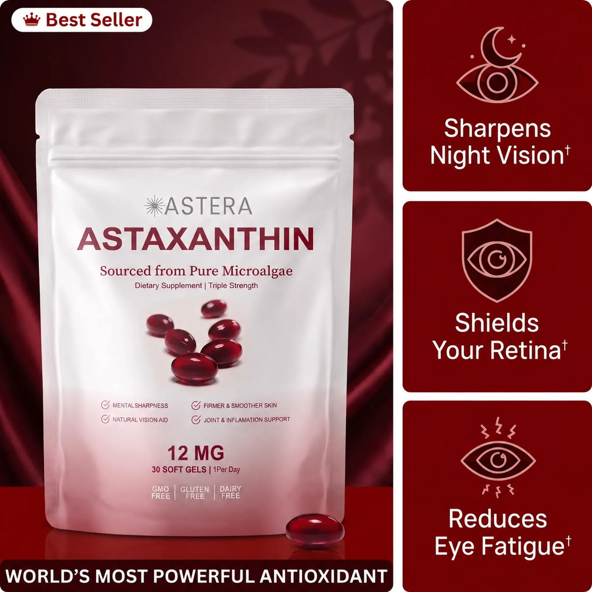 Astaxanthin Capsules(30 softgels) fUNNESLIH(SUB-SAVE)