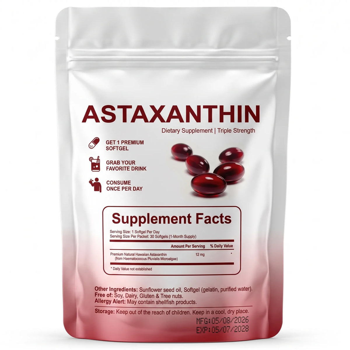 Astaxanthin Capsules(30 softgels)